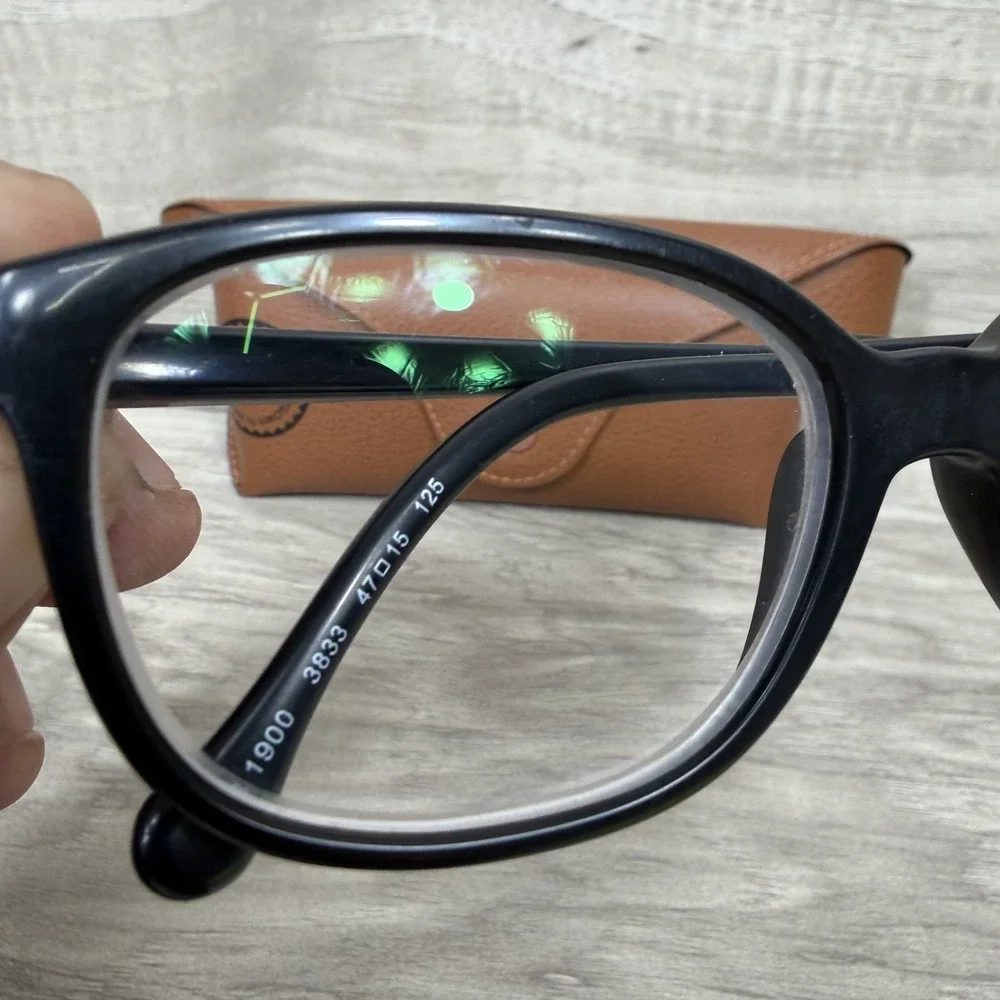 RAY BAN KIDS RB 1900 3833 47-15-125 BLACK FULL RIM EYEGLASSES With Case